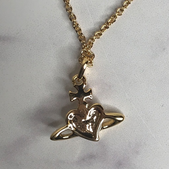 Vivienne Westwood White Enamel Heart Orb Necklace - Picture 7 of 7